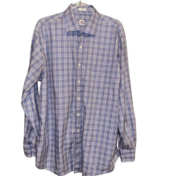 Peter Millar Shirt Size XL Seaside Finish Button Down Tartan Plaid Long sleeve - Picture 1 of 5